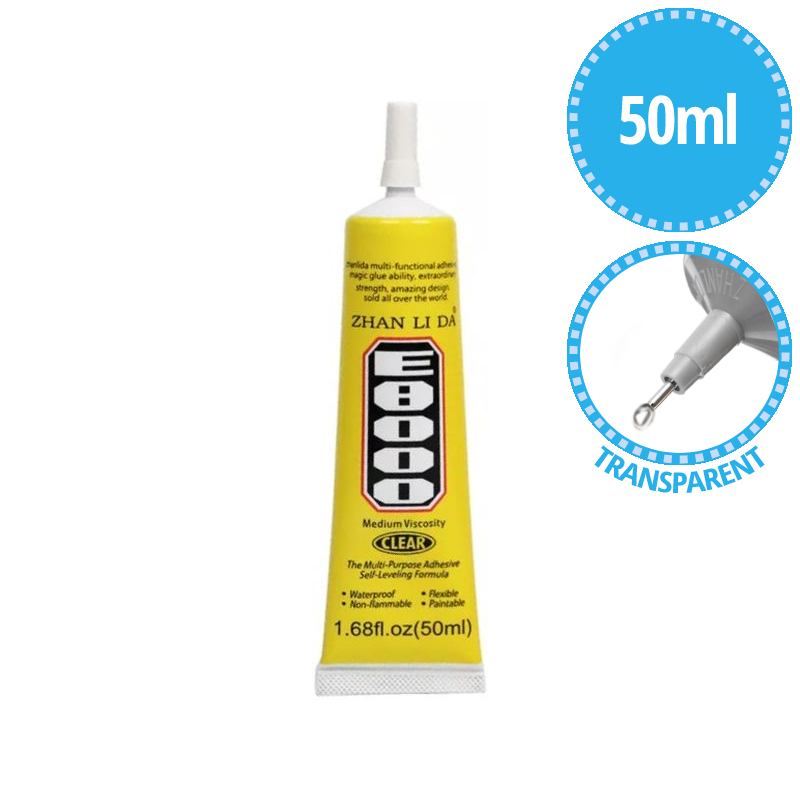 E8000 Clear Adhesive Sealant Glue for DIY Phone Border Diamond Clothes New, Size: 15 mL, Other