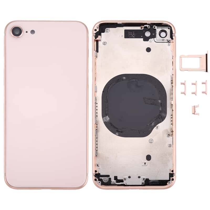 Case for iPhone 8 Plus, PureGear [Blush Rose Gold] GlassBak 360 Bumper  Cover with Back/Rear Tempered Glass Panel [and BONUS Front Tempered Glass