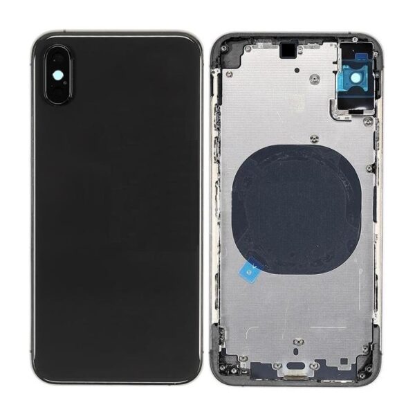 Complete Housing Body for iPhone XS Max Black with Side Keys and Camera Lens Module